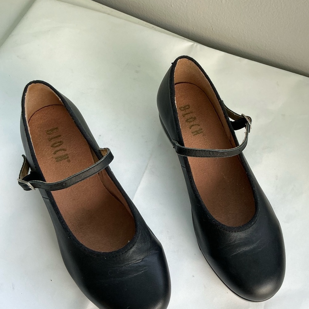 BLOCH Techno Tap Ladies Black Leather Mary Jane-Style Dance Shoe Fits Like Sz5 - Picture 2 of 11